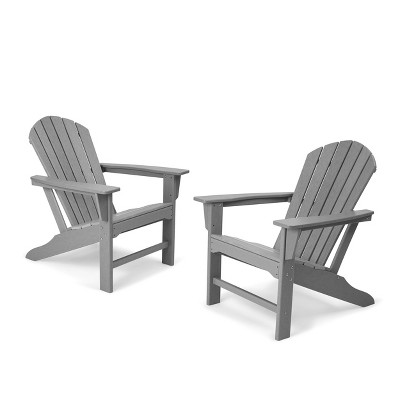 2pk Plastic Resin Adirondack Chairs - Gray - EDYO LIVING