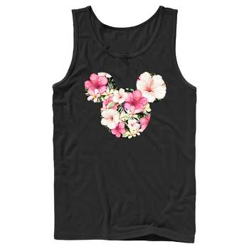 Men's Mickey & Friends Pink Floral Mickey Mouse Logo Tank Top