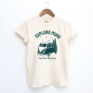 Simply Sage Market Women's Explore More Surf Board Short Sleeve Garment Dyed Tee - 1 of 3