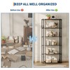 71" Tall Book Shelf, Metal Frame 6-Tier Modern Industrial Bookshelf, Freestanding Open Bookcase, Wooden Book Shelves for Living Room, Home Office - 4 of 4