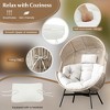 Tangkula Wicker Stationary Egg Chair Lounge Basket Sofa Chair w/ Heavy-Duty Metal Frame - 4 of 4