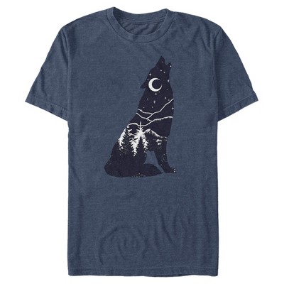 Men's Lost Gods Night Wolf Silhouette T-Shirt