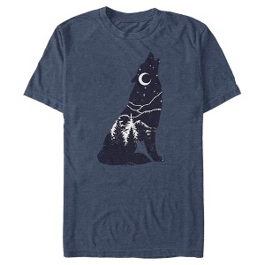 Men's Lost Gods Night Wolf Silhouette T-Shirt - 1 of 4