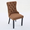 Oversart Nikki Collection Modern, High-end Tufted Solid Wood Contemporary Flax Upholstered Linen Dining Chair - 4 of 4