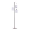MaseiKar 66.1" 3-Light Tree Floor Lamp with Linen Shades, Adjustable Heads and Foot Switch, Metal Base, Modern Farmhouse Style – Nickel - 3 of 4