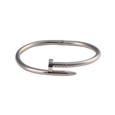 SOHI Women's Metallic Silver The Screw Bangle Bracelet