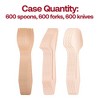 Smarty Had A Party Natural Birch Eco Friendly Wooden Cutlery Set - For 600 Guests - 3 of 4