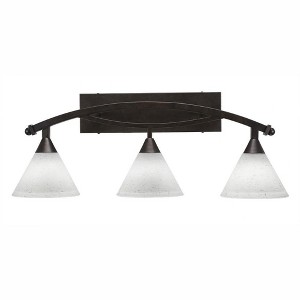 Toltec Lighting Bow 3 - Light Vanity in  Bronze with 7" White Muslin Shade - 1 of 1
