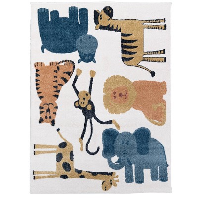 Orian Playroom Safari White Rug