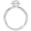 Pompeii3 1 1/5Ct TW Moissanite & Diamond Halo Crossover Engagement in Ring 10k Gold - 3 of 4