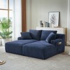 Convertible Sectional Sofas Compressible Double Chaise Lounge with Cupholders ¨C No Assembly Required, Fluffy Modern Sleeper Loveseat for Living Room - 2 of 4