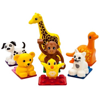 PICASSO-TILES 7 PC Animal Character Set Magnetic Tiles, Building Blocks, STEM Toys for Kids 3+