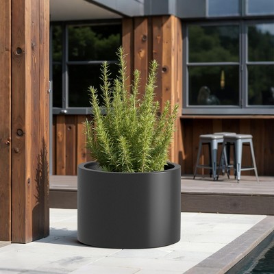 PexFix 15.5" x 20" Heavy Duty Corten Steel Round Raised Garden Bed Black Planter Box for Outdoor Vegetables Flowers Herbs