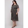 Pinkblush Forest Green Floral Pleated Chiffon Maternity Plus Midi Dress - 3 of 4
