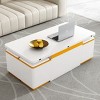 Modern Lift-Top Coffee Table with Storage Stools,Folding Coffee Table Set with Hidden Drawers,MDF Coffee Table  for Living Room-Cuddlewood - 3 of 4