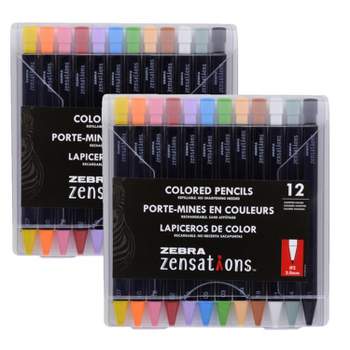 Zensations Refillable Mechanical Colored Pencils, 12 Per Pack, 2 Packs