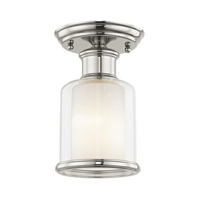 Livex Lighting Middlebush 1 - Light Flush Mount in  Polished Nickel