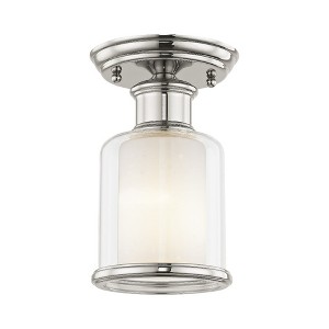 Livex Lighting Middlebush 1 - Light Flush Mount in  Polished Nickel - 1 of 2
