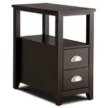 Costway End Table Space-Saving Rectangular Bedside Table W/ 2 Drawers & Shelf Espress