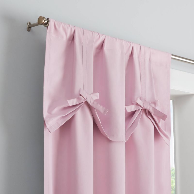 40&#34;x84&#34; Kids&#39; 100% Blackout Bow Tie Up Curtain Panel Pink - Eclipse, 3 of 9