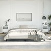 vidaXL King Bed Frame, Velvet Upholstered Platform Bed Frame, Light Gray, No Mattress - 3 of 4