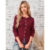 Garvee Women Long Sleeve Button Down Open Front Ribbed Knit Crop Cardigan Tops Slim Fit Sweater Pullover - 2 of 4