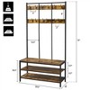 Yaheetech 73"H 3-IN-1 Hall Tree with 2 Shelves & 24 Hooks for Entryway/Hall, Rustic Brown - 3 of 4