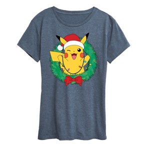Women's - Pokémon - Pikachu Lights Wreath Short Sleeve Graphic T-Shirt - 1 of 4