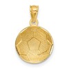 Black Bow Jewelry 14k Yellow Gold Satin and Polished Soccer Ball Pendant, 13mm - 3 of 4