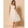 INSPIRE CHIC Women's Summer Midi Sleeveless Smocked Square Neck Tiered Ruffled Wedding Guest Dress - 2 of 4