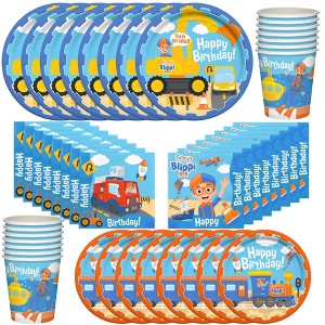 Treasures Gifted Blippi Vehicle Party Tableware Classic Set for 16 Guests - 1 of 4