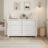 Dresser for Bedroom,Wood 6 Drawer Dresser with Ring Pull Handles, 47 Inch Wide Chest of Drawer, White Storage Organizer for Living Room, Entryway - 3 of 4