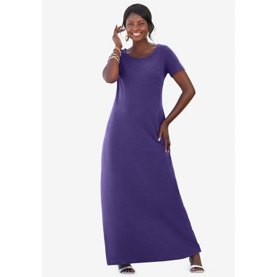 Jessica London Women's Plus Size Stretch Cotton T-Shirt Maxi Dress
