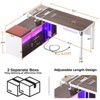 Aheaplus 68-Inch Large L-shaped Desk with Power Outlet, Reversible Corner Computer Desk with LED Light, Home Office Desk with Drawer, Soft Cushion - 3 of 4
