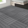 Racxily 9 PCS Heavy-duty Wood-Plastic Interlocking Deck Tiles 12" x 12"- Waterproof Outdoor and Indoor Flooring for Balcony, Porch, Backyard (Gray) - 2 of 4