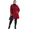 Agnes Orinda Women's Plus Size Elegant A Line Notched Lapel Double Breasted with Pockets Pea Coats - 3 of 4