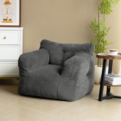 Pamapic Bean Bag Chair, Corduroy Lazy Sofa Bean Bags Comfy Couch with Armrests for Bedroom, Living Room, Apartment