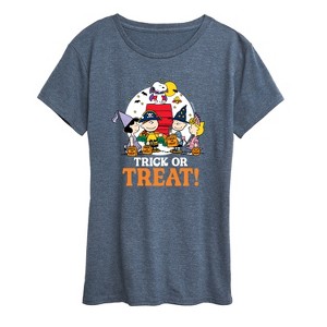 Women's - Peanuts - Trick Or Treat Moonlight Short Sleeve Graphic T-Shirt - 1 of 4
