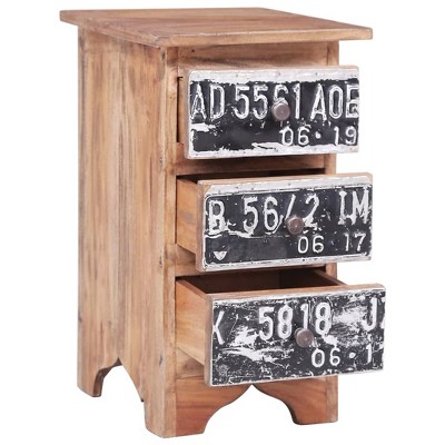 vidaXL Bedside Cabinet 11.8"x11.8"x20.1" Solid Mahogany Wood