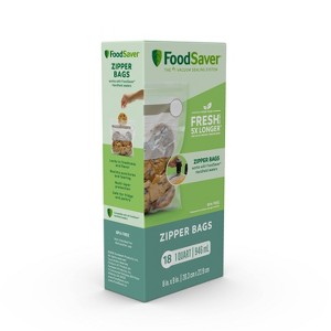 FoodSaver 18ct Quart Zipper Bags for Use with FoodSaver Handheld Vacuum Sealer - 1 of 4
