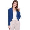 INSPIRE CHIC Women's Collarless Work Office Long Sleeve Cropped Blazers - 2 of 4