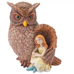 Wind & Weather Owl with Fairy Garden Sculpture