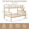 MAYEERTY Twin over Full Bunk Bed with Ladder, Wooden Bed Frame with High Guardrail and Ladder for Kids, No Box Spring Needed, Natural - 4 of 4