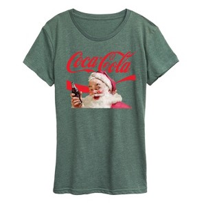 Women's - Coca-Cola - Vintage Santa Claus with Red Logo Short Sleeve Graphic T-Shirt - 1 of 4