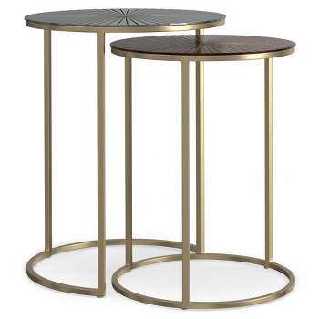 2pc Oakdale Nesting Tables Antique Nickel/Antique Copp - WyndenHall