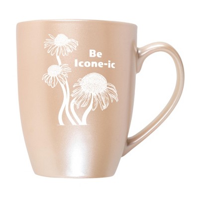 Elanze Designs Witty Floral Coffee Cup Mug 10 Ounce Ceramic With Shimmery Metallic Finish Be Icone-ic Coneflower Precious Pearl
