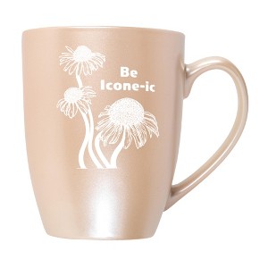Elanze Designs Witty Floral Coffee Cup Mug 10 Ounce Ceramic With Shimmery Metallic Finish Be Icone-ic Coneflower Precious Pearl - 1 of 4