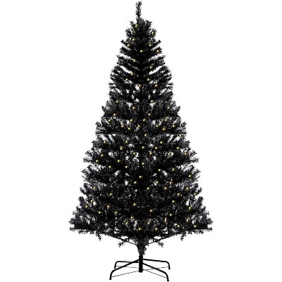 6.5FT Pre-Lit Artificial Christmas Tree, Christmas Entrance Tree with Metal Base &  818 Branch, Xmas Tree Holiday Decoration for Home Office Party