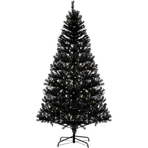 6.5FT Pre-Lit Artificial Christmas Tree, Christmas Entrance Tree with Metal Base &  818 Branch, Xmas Tree Holiday Decoration for Home Office Party - 1 of 4