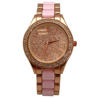 Olivia Pratt Rose Gold Rhinestones Dial Women Watch